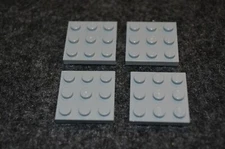(4) 3x3 Light Gray Standard Plate Bricks  ~  Lego  ~ NEW ~