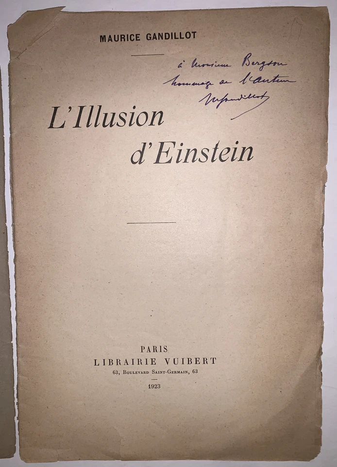 SIGNED w ALS, 1923, L'ILLUSION D'EINSTEIN, MAURICE GANDILLOT, ALBERT EINSTEIN - Image 3 of 4