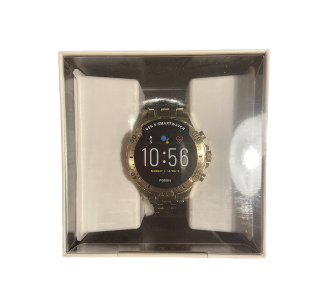 Fossil Garrett HR Gen 5 46mm Stainless Steel Smart Watch, Gold-Tone (FTW4039P) | eBay