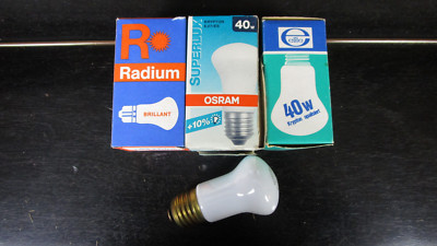 3x Krypton Glühbirne/Glühlampe E27 40W matt soft white opal  Osram Radium Elite