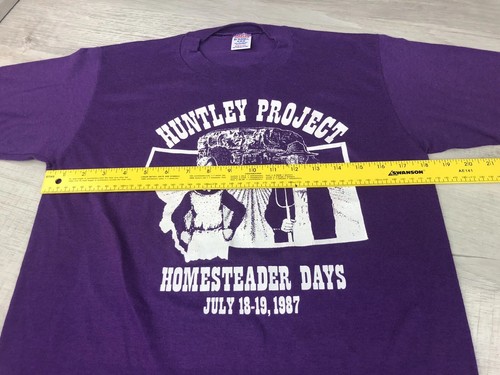 Vintage 80s Shirt Huntley Project Homesteader Days 1987 Purple Mens Size M - Picture 10 of 12