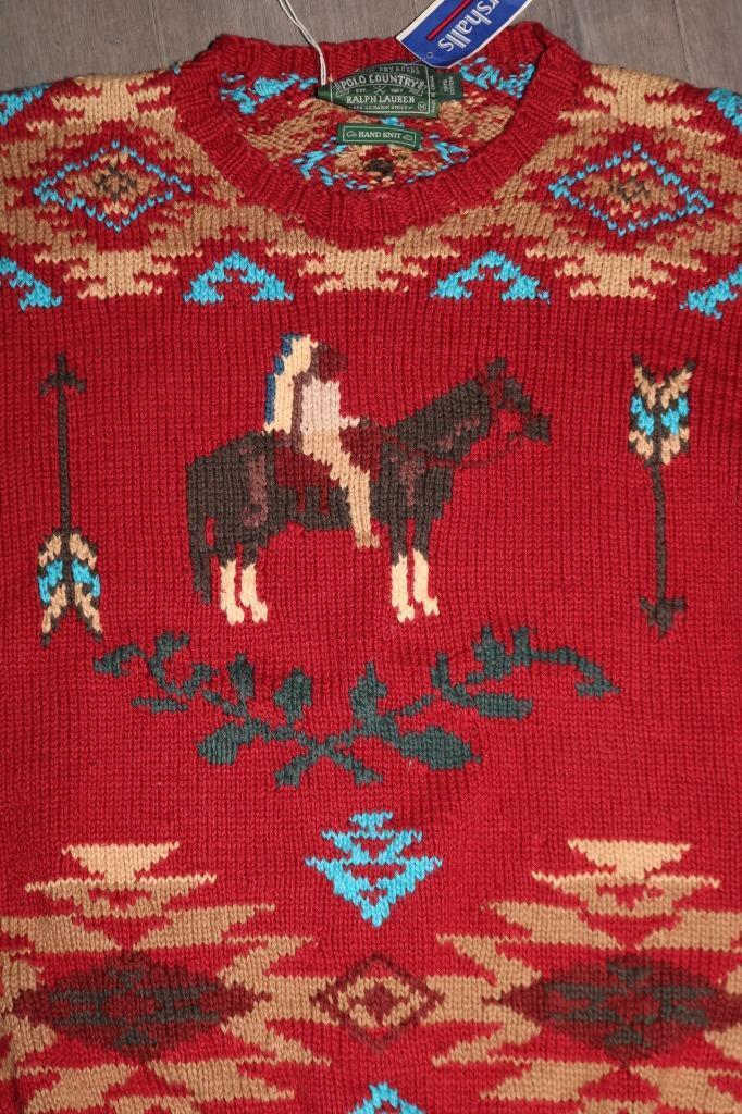 VINTAGE 80s POLO COUNTRY RALPH LAUREN HAND KNIT MENS SWEATER VINTAGE 80s POLO COUNTRY RALPH LAUREN HAND KNIT MENS SWEATER