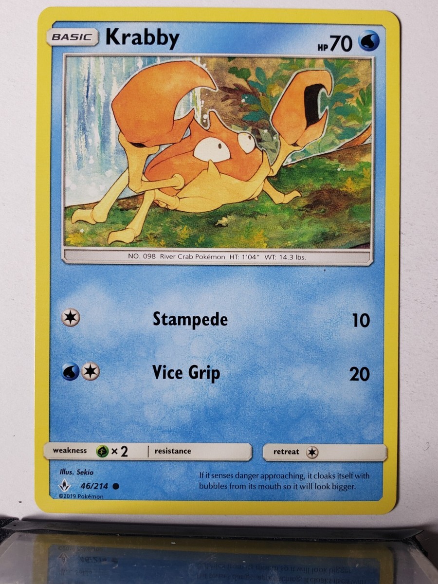 Krabby 46/214 Unbroken Bonds Sun Moon Pokemon Card $2 Flat Shipping