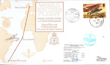 1984 Record Flight UK- Falkland Islands Signed Flown Cover Ltd Ed 604 /2000