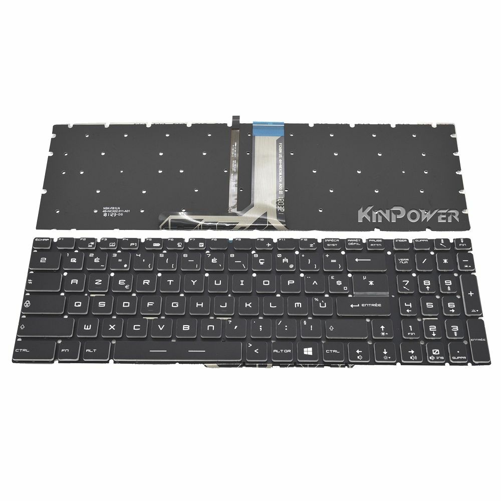 Clavier AZERTY pour MSI GT62 de haute précision avec touches blanches
