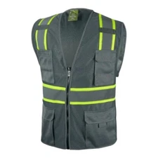 Grey Two Tones Safety Vest ,With Multi-Pocket Tool