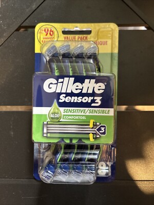 Gillette Sensor3 Sensitive Disposable Razors for Men 8 Count   96 Shaves