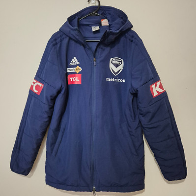 Melbourne Victory Soccer Football Hooded Puffer Jacket Size S Australia