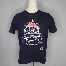 VTG 80s Leave Me Alone Puffy Paint Funny Single Stich T Shirt Mens L USA Made