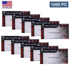 Great Glove Black Nitrile Gloves 3.5 Mil Latex  Powder Free 1000 S M L XL