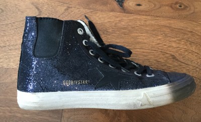 golden goose navy glitter
