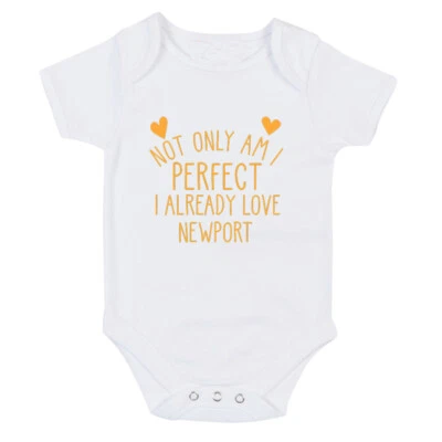 Newport County Perfect I already love Baby grow body suit or One Size Bib