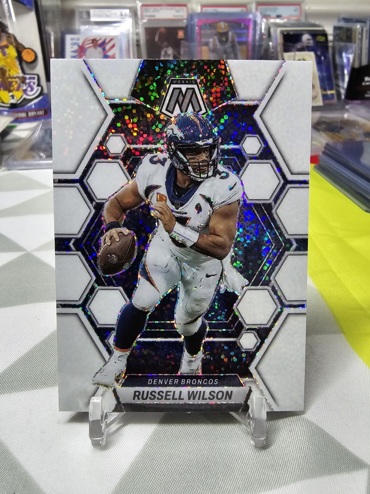2023 Panini Mosaic White Sparkle Prizm Russell Wilson #65 Broncos SSP