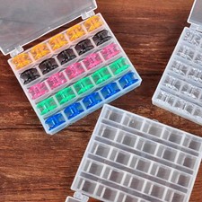 25 Spool Bobbins Sewing Machine Bobbin Case Organizer Storage Colorful/Clear Box