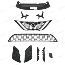 10PC For Sentra 2016-19 Front Bumper Upper Chrome Grille and Lower Mesh Assembly