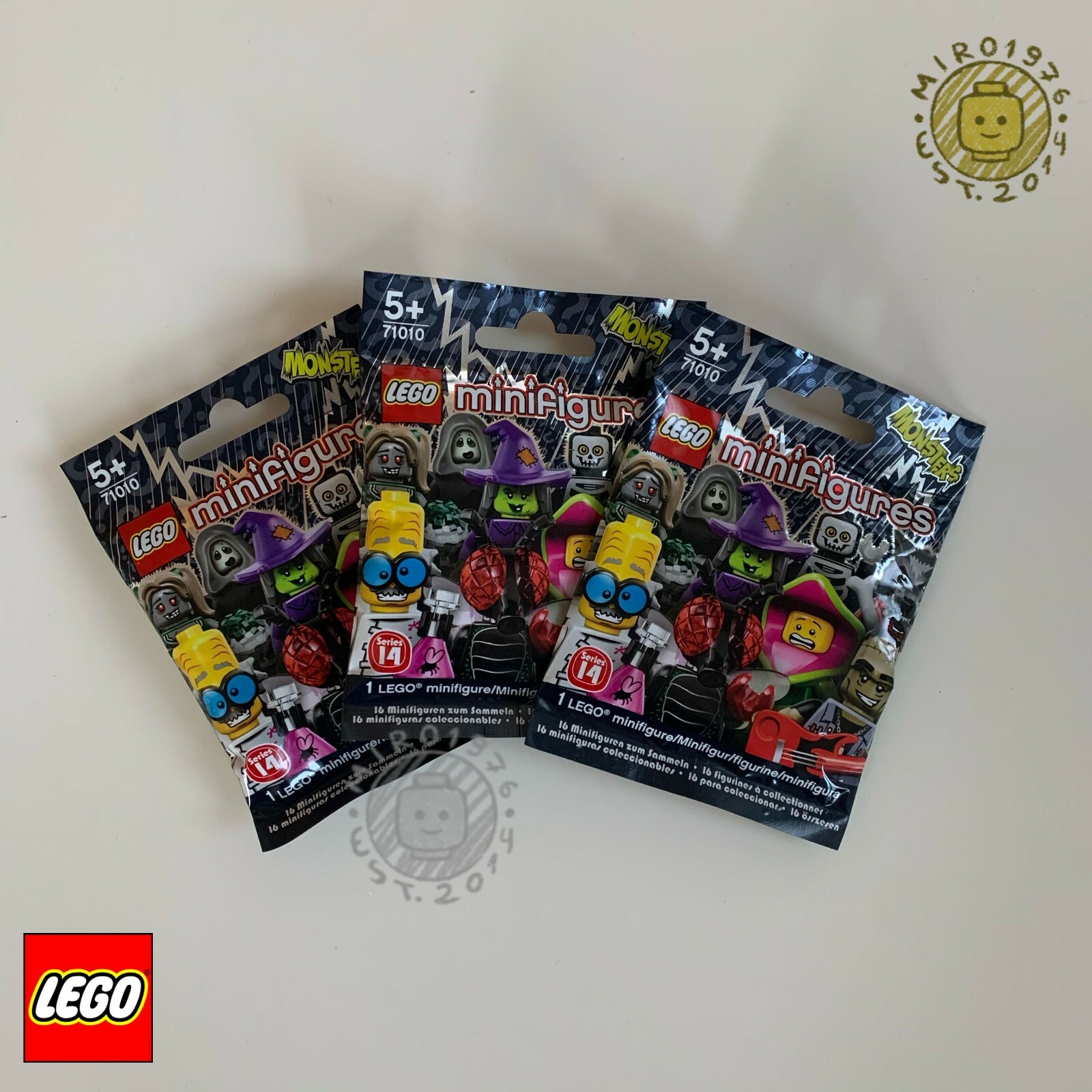 3x NEW RANDOM SEALED LEGO® SERIES 14 MONSTERS MINIFIGURES 71010