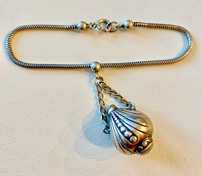 Vintage Danecraft Art Deco Perfume Bottle Sterling Silver Charm Bracelet 7.75 