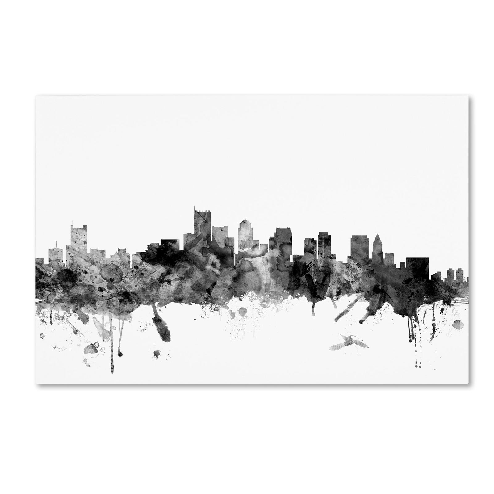 MT1005-C1219GG Boston MA Skyline B&W by Michael Tompsett, 12x19-Inch, 12 in x...