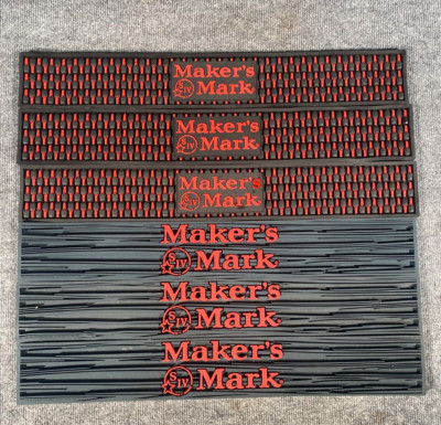 6 Makers Mark Bourbon Whisky Rubber Bar Spill Mat 4'' x 23''