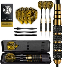 Darts, Steel Tip Darts Set Includes Speedline Shafts, Marathon Gold Dart Flights
