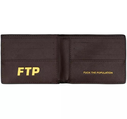 Cartera Damier FTP F*ckThePopulation Logo Répété Repeat - Marrón - Totalmente Nueva - Imagen 10 de 10