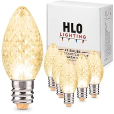 Holiday Lighting Outlet Faceted C7 Christmas Lights | Sun Warm White Led Light B