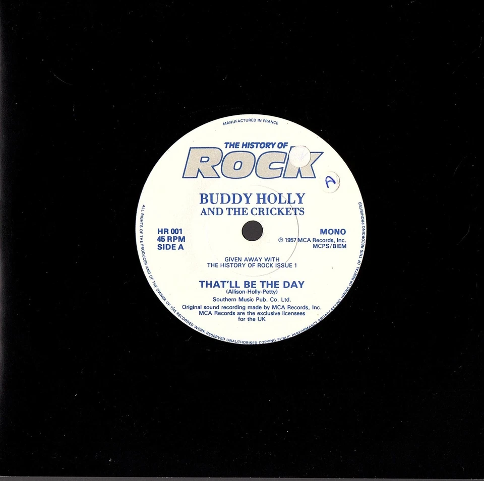 BUDDY HOLLY   SINGLE  THE HISTORY OF ROCK   " THAT'LL BE THE DAY "   [UK] - Photo 1/1