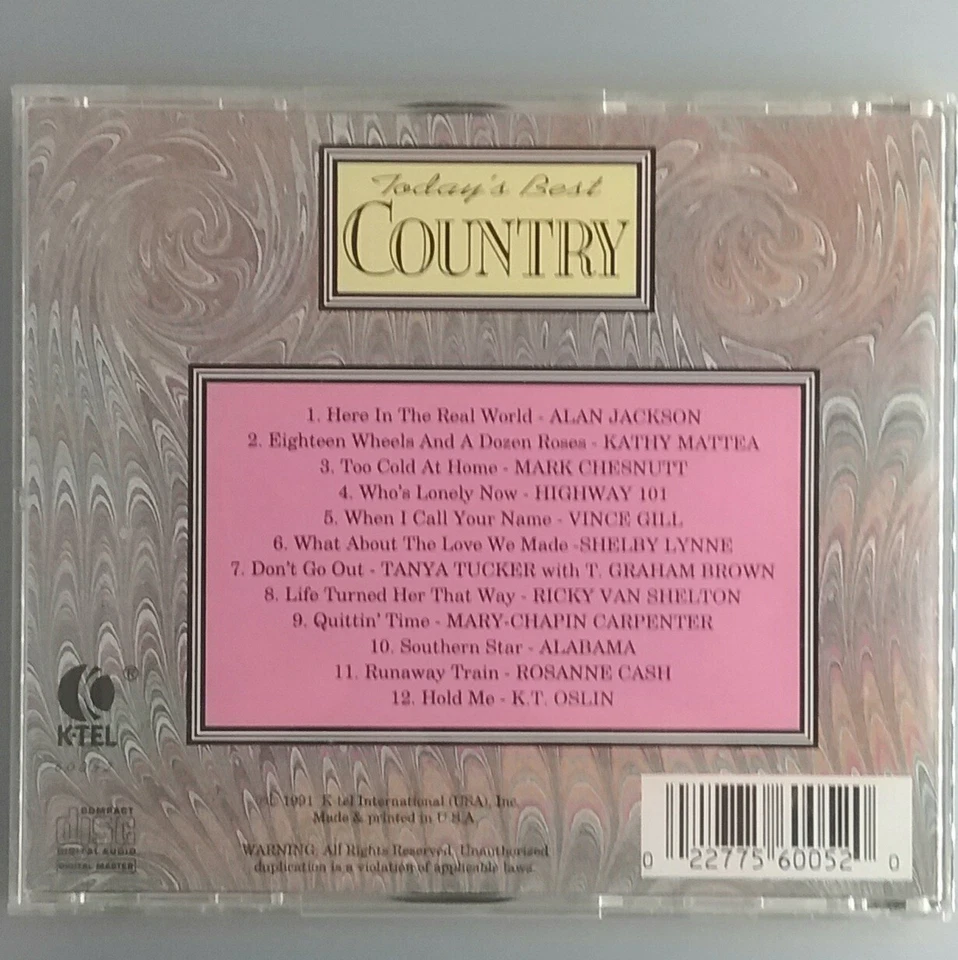Today's Best Country CD 1991 Various Artists Foto 2 de 2