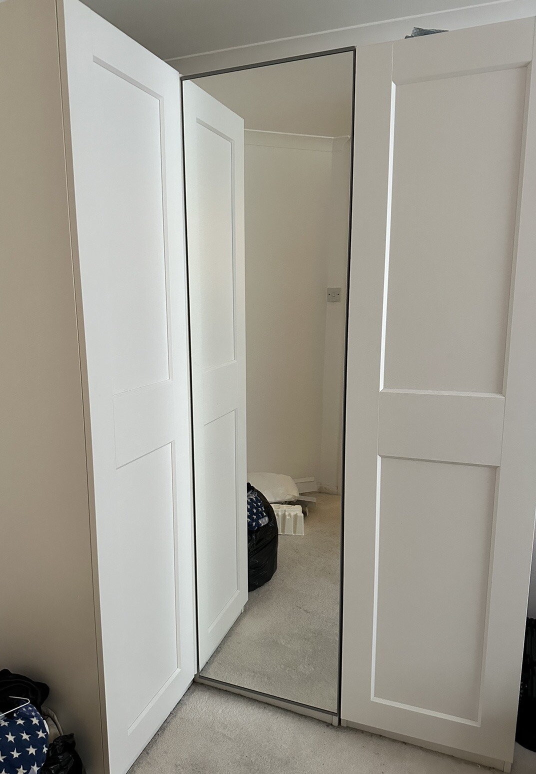 IKEA Pax Corner Wardrobe. Mirrors White eBay
