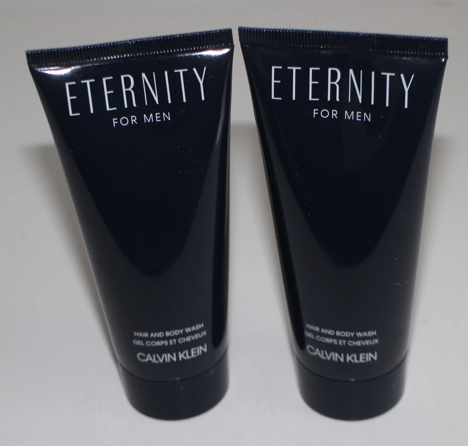 Calvin Klein Eternity For Men Hair & Body Wash Shower Gel 200ml - 2 x 100ml Tube