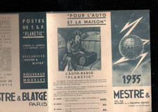 catalogue ancien poste TSF mestre blatgé planetic 1935