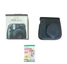 Fujifilm Instax Mini 8 Instant Camera Black Including Film Case New Open Box