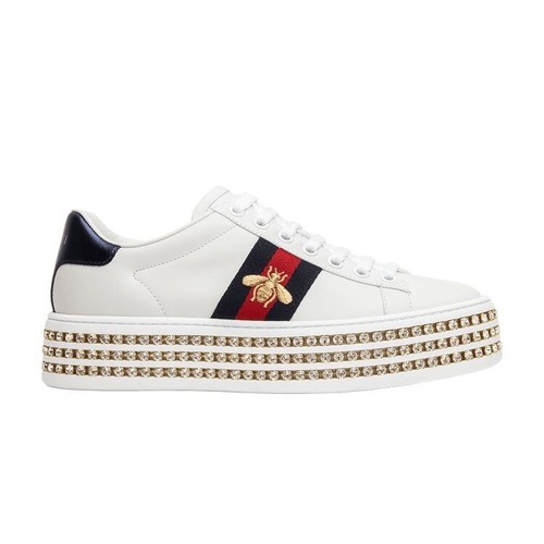 Authentic LINEA DONNA SCARPE CON PLATEAU GUCCI Ace Scarpe Da Ginnastica  Scarpe da ginnastica strass RARO | eBay