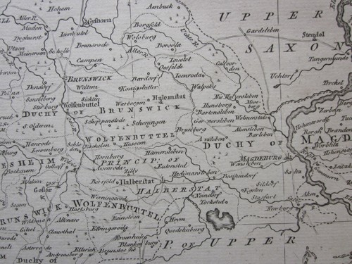 c1760 Lower Saxony Rollos Germany Hanover Braunschweig Genuine Old Antique Map - Picture 8 of 10