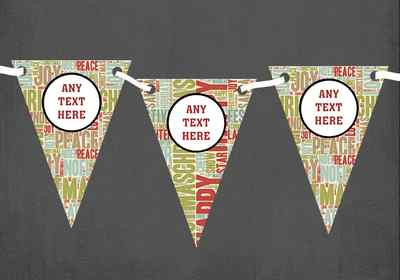 Xmas Text Personalised Christmas Decoration Bunting