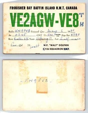 Ham Radio QSL QSO Postcard VE2AGW, Frobisher Bay, N.W.T., Canada