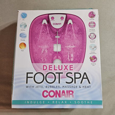 Conair Deluxe Foot Spa with Bubbles, Massage Heat New -Open Box -Box Damaged