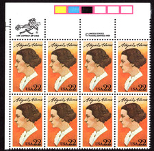 Scott #2146 Abigail Adams (Love Letters) Zip Block of 8 Stamps - MNH UL
