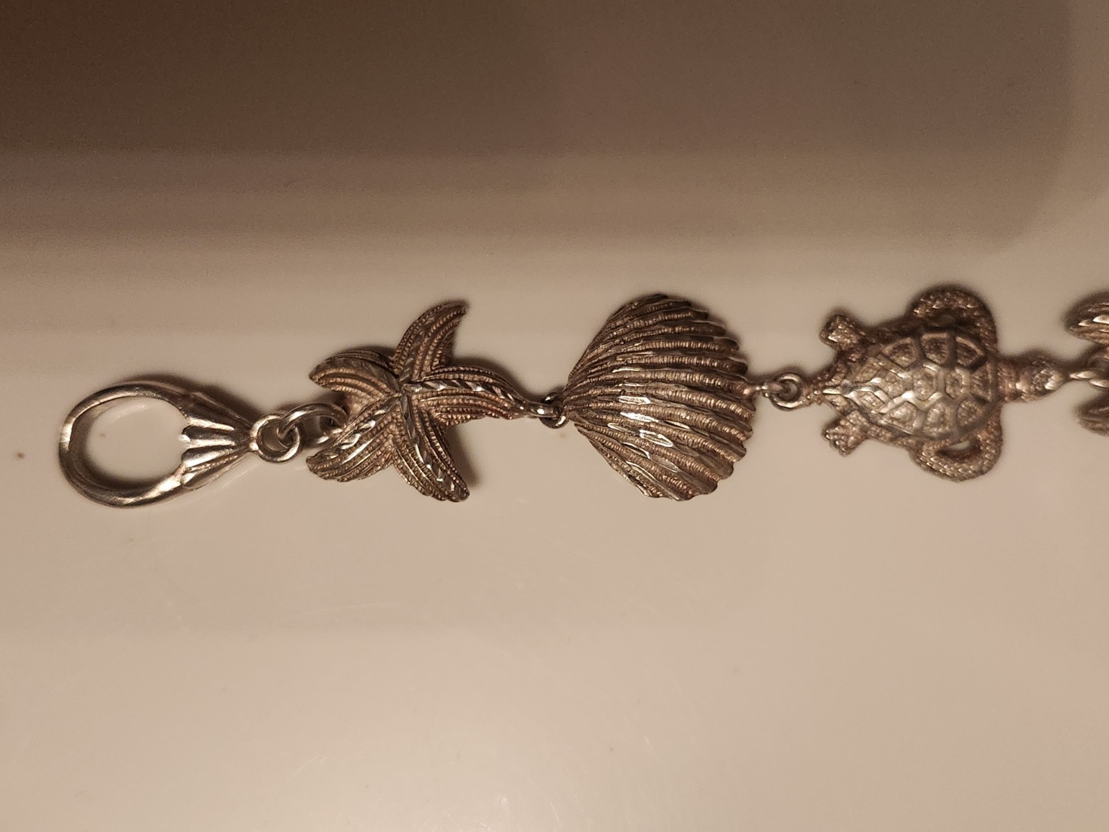 Sterling Shells,turtles starfish toggle Bracelet - image 3