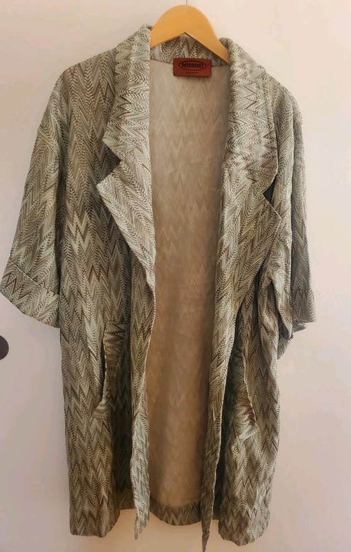 RARE VINTAGE MISSONI OPEN 3/4 SLEEVES ZIC ZAC KNIT COAT SIZE M