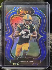 2025 Panini Select Jayden Reed Premier Level Blue Prizm /99 Green Bay Packers