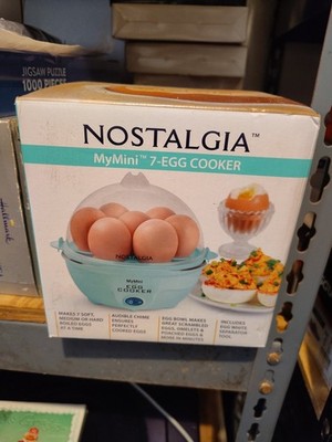 Nostalgia MyMini Premium 7-Egg Cooker – 350 Watts, Teal, Compact & Easy To Use