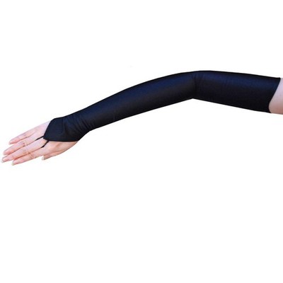 4-WAY STRETCH Matte Satin Fingerless Gloves Opera Length 16BL-Black