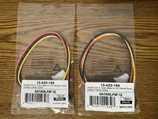 2x SATA 15 Pin to 4 Pin Molex LP4 Female Power Cable 18AWG 12in SATAMLP4F-12