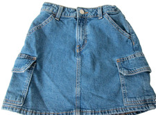 Vintage 90s-Y2k Gap Denim Cargo Pocket Jean Skirt Youth Girl's Size 10