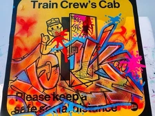 street art graffiti sticker original MTA Trains Crew Cab 8x8 Vinyl Framed/TOPIK