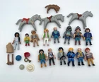 14 PLAYMOBIL Figures Lot Mixed Characters Accessories and 3 Horses Vtg