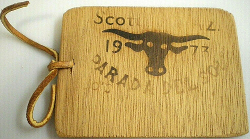 PARADA DEL SOL Scottsdale Arizona COWBOY RODEO Rare 1973 JC's Booster WOOD BADGE