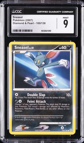 2007 POKEMON DIAMOND & PEARL #100/130 SNEASEL CGC 9