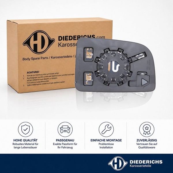Spiegelglas Aussenspiegel Rechts Diederichs 1664126 FÜR Mercedes-image